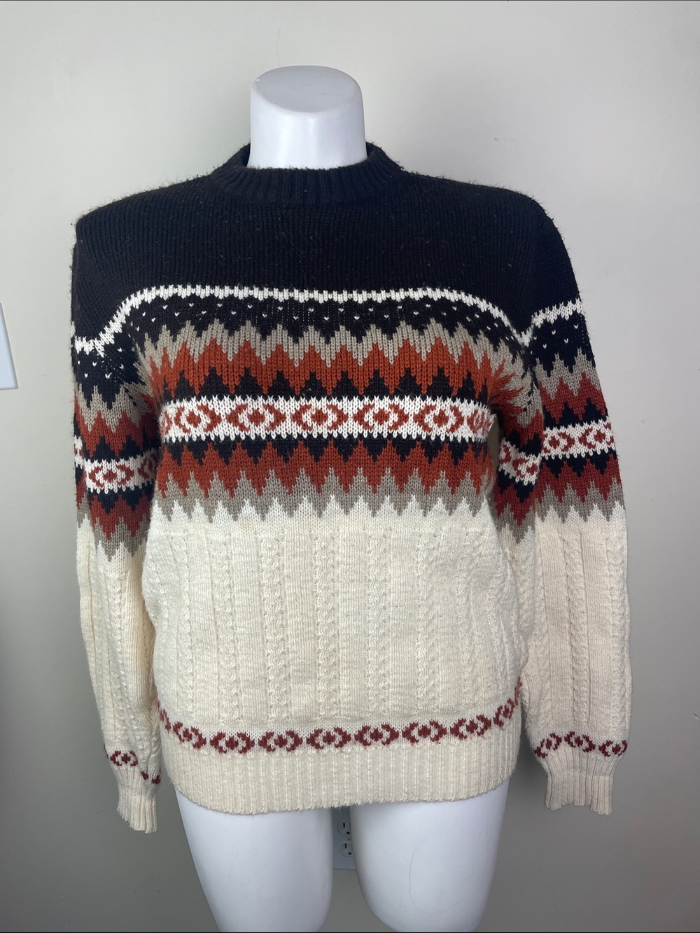 Colin St. Marx Vintage Acrylic Fair Isle Sweater